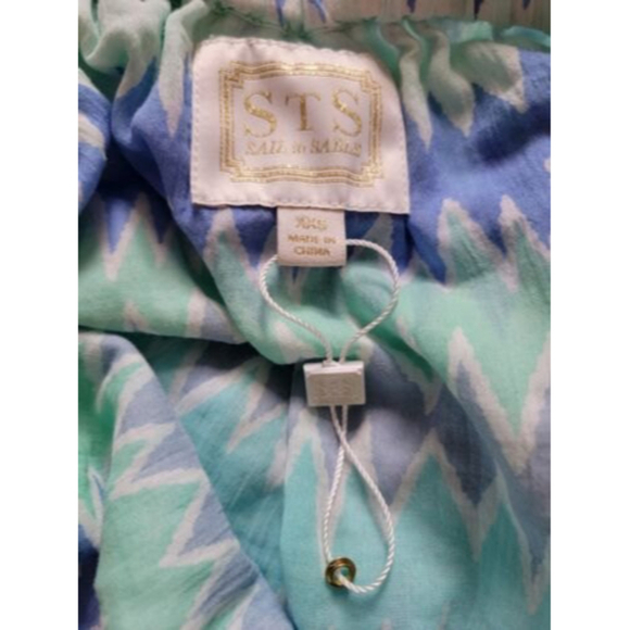 Sail To Sable 100% Cotton Off Shoulder Fringe Tassel Accent Blouse Size XXS - Picture 8 of 12